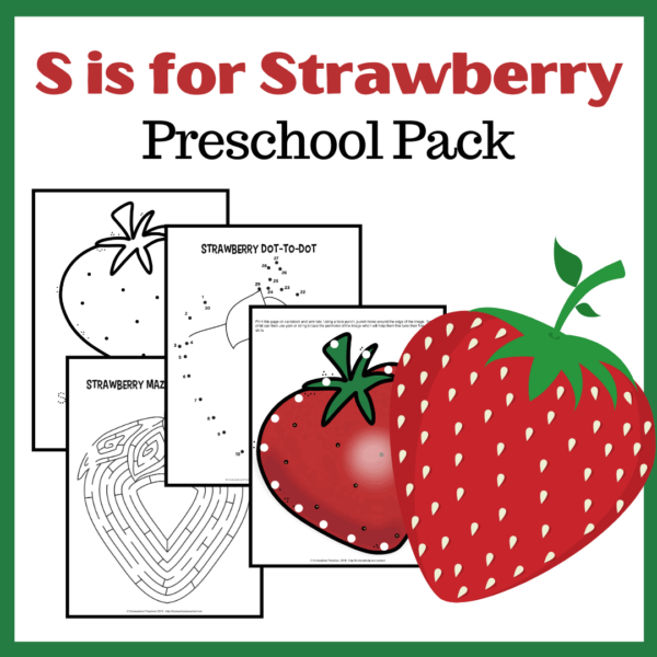 S is for Strawberry Preschool Learning Pack
