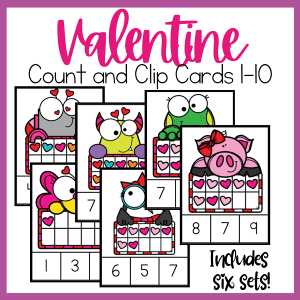 Valentine Count and Clip Cards