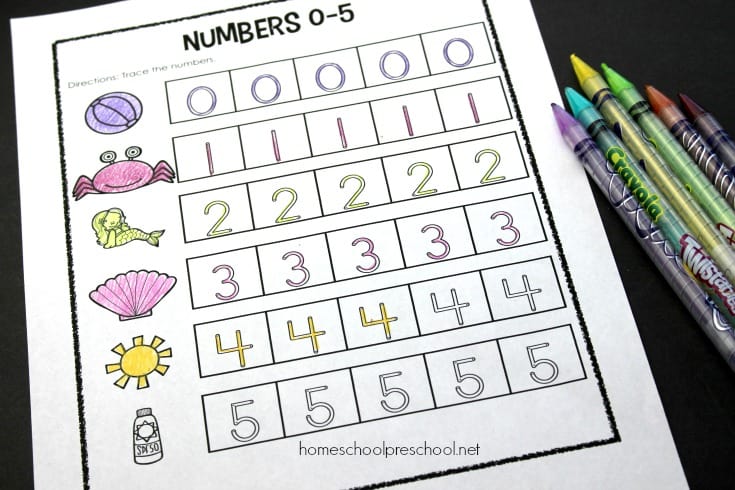 Preschool Number Worksheets 0-5
