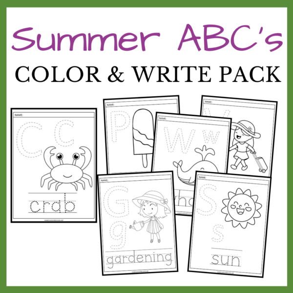 Summer Alphabet Worksheets