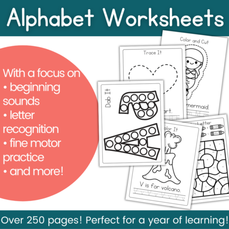 Printable Alphabet Worksheets Sale