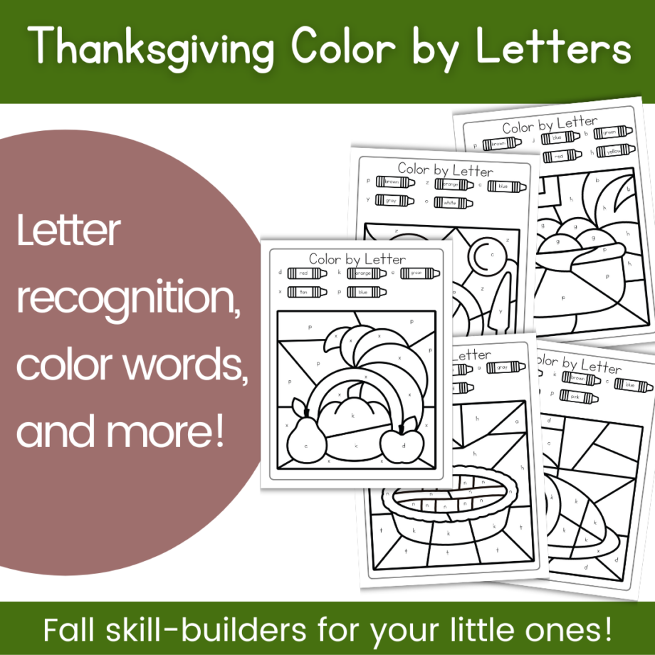 Thanksgiving Color by Letter