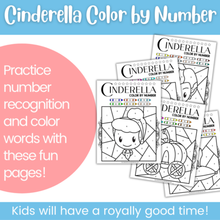 Cinderella Color By Number Worksheets