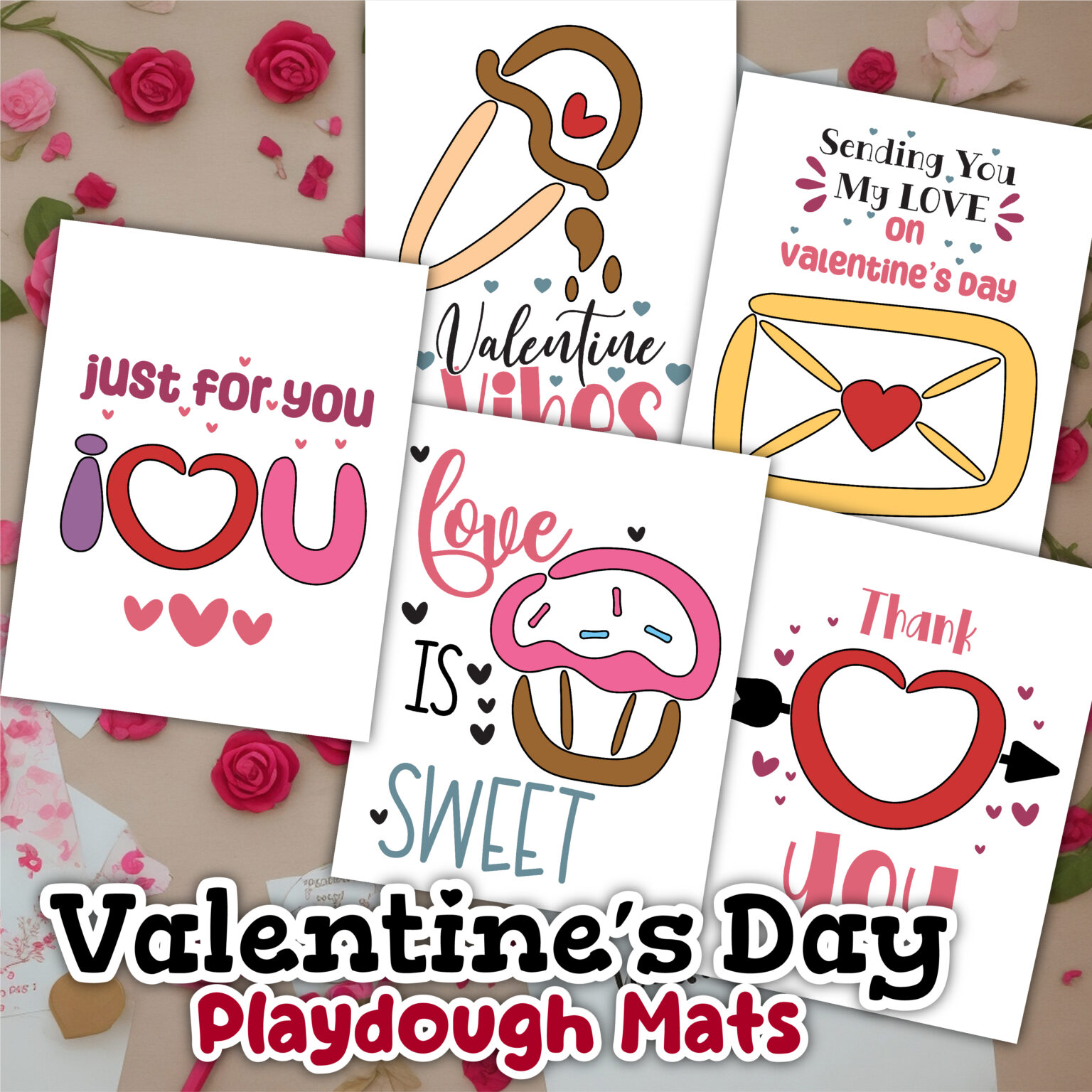 Valentine Playdough Mats – Homeschool Preschool Shop