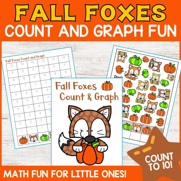 Fall Foxes Count and Graph – Homeschool Preschool Shop