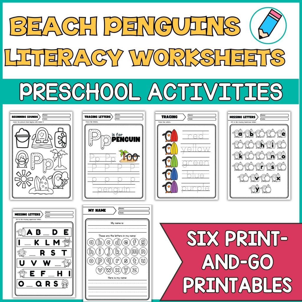 Beach Penguins Literacy Activities